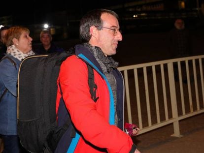 El exjefe de ETA, David Pla, a su salida de la cárcel de Soto del Real (Madrid).