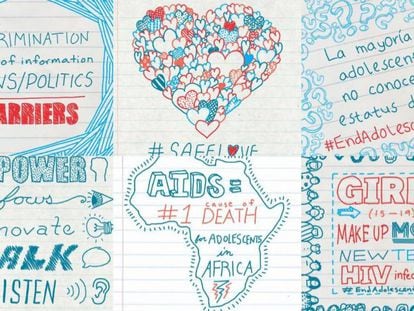Imágenes de la campaña de Unicef para frenar el VIH entre adolescentes.