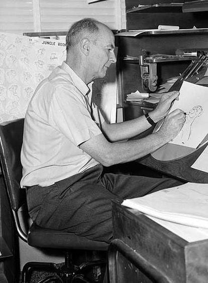Ollie Johnston, en los Estudios Disney en 1967.