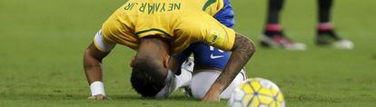 Neymar, durante un partido clasificatorio de Brasil.