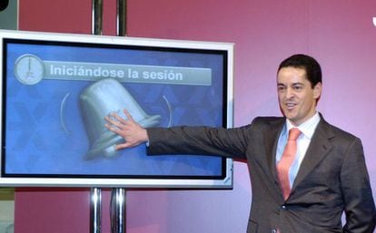 Enrique Bañuelos, en la presentación de la salida a bolsa de Astroc, en mayo de 2006.