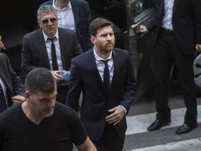 Lionel Messi entrant al jutjat.