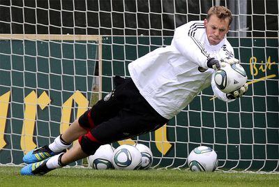 Neuer, durante un entrenamiento con la selección alemana.