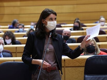 La ministra de Justicia, Pilar Llop, en el Senado el 5 de octubre.