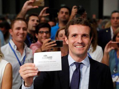 Pablo Casado,durante el congreso del PP.