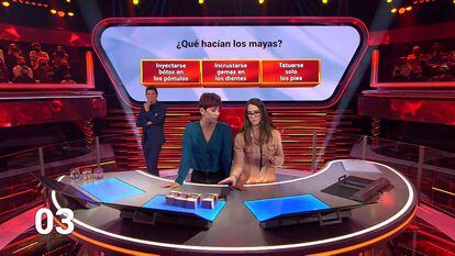 Dos concursantes de 'Atrapa un millón' en Antena 3.