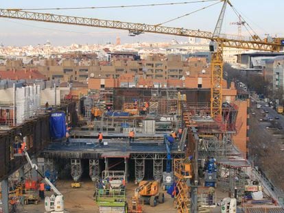 Viviendas en construcci&oacute;n en Madrid.