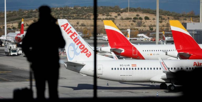 Air Europa and Iberia planes in Barajas.