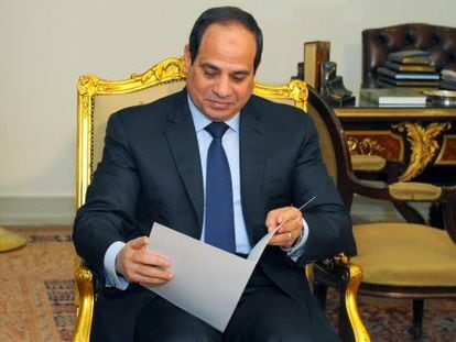 El presidente de Egipto, Abdelfat&aacute; al Sisi, la semana pasada en El Cairo. 