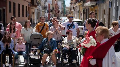Procesión de la Semana Santa Marinera en Valencia, el 17 de abril de 2022.