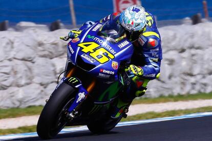 Valentino Rossi, en los entrenamientos de Phillip Island. 