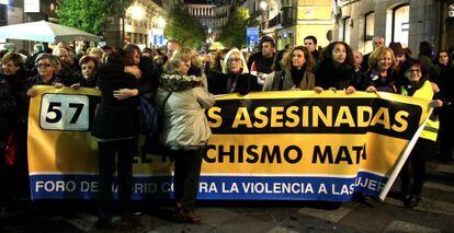 La marcha contra la violencia de género, este miércoles, en Madrid.