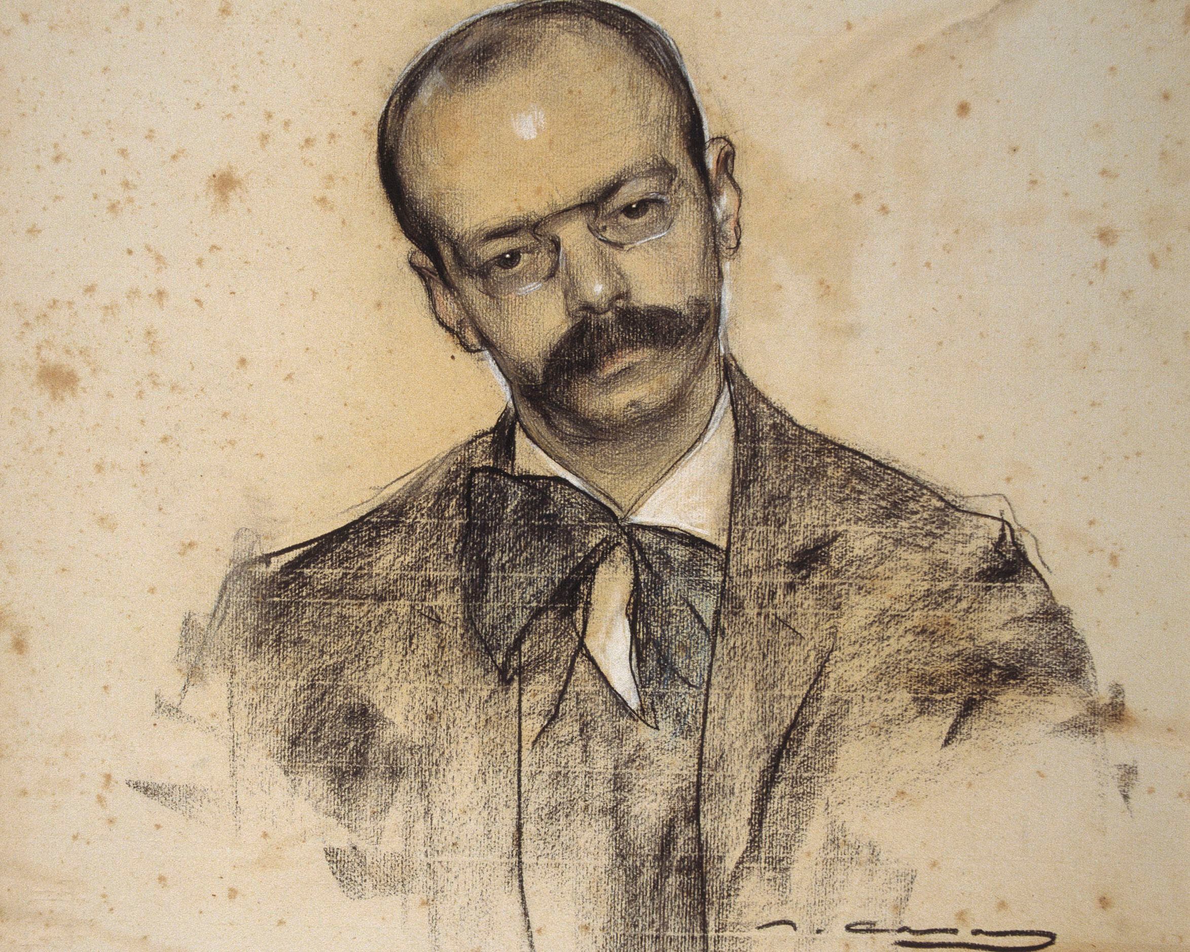 Retrato de Gabriel Alomar por Ramon Casas. Hacia 1906-1908.