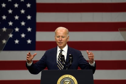 Joe Biden, el viernes en un centro de investigación en Pittsburgh (Pensilvania).