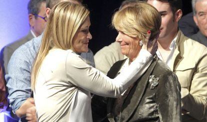 Cifuentes y Aguirre, en un acto del PP en Alcorcón el pasado 25 de octubre