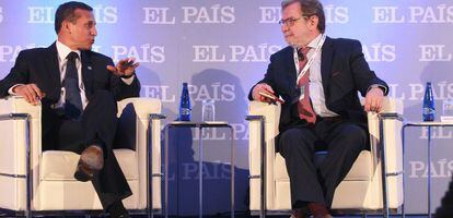 El presidente de Per&uacute;, Ollanta Humala, junto con el presidente del Grupo PRISA, Juan Luis Cebri&aacute;n.