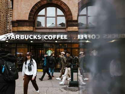 Una cafetería Starbucks en Nueva York (EE UU), el 30 de enero.