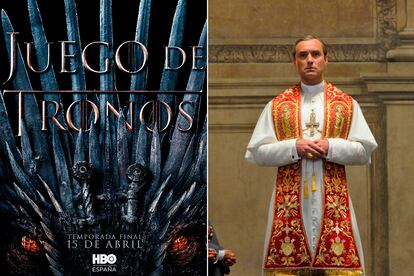 Si eres fan de ‘el trono’ te gustará… The Young Pope (2016, HBO, 1 temporada).
Ideal para las que gustan de la estética brilli-brilli. Si tuviéramos que resumir de qué han ido estas ocho temporadas de Juego de tronos, o por qué han fascinado a tanta gente, no faltarán aquellos que afirmarán que es porque, en definitiva, se trata de la eterna lucha por el poder. Y ninguna lucha de poder se ha desarrollado tanto y durante tanto tiempo como la que acontece en el diminuto estado del Vaticano. En ese sentido, Paolo Sorrentino ha creado con, este su joven Papa, encarnado magistralmente por Jude Law, al más despiadado y maquiavélico de sus santidades. Sueltas a Jude en los Siete Reinos y, en cinco minutos, está usando un colmillo de Drogon como mondadientes.