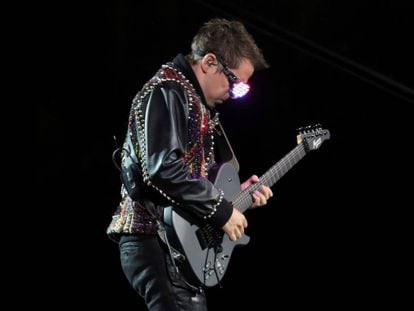 Matt Bellamy, líder de Muse, durante el concierto en Madrid.