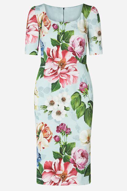 Jill Biden eligió este colorido vestido con estampado de flores de Dolce & Gabbana (1150 euros).