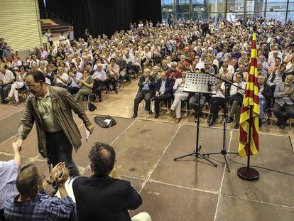 Presentación del manifiesto contra el referéndum del 1-O por varios sindicalistas en julio de 2017.