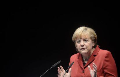 La canciller alemana, Angela Merkel, en un acto de su partido celebrado el pasado s&aacute;bado.