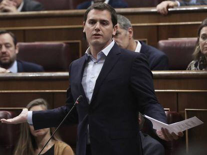 El líder de Ciudadanos, Albert Rivera, este miércoles en el Congreso.