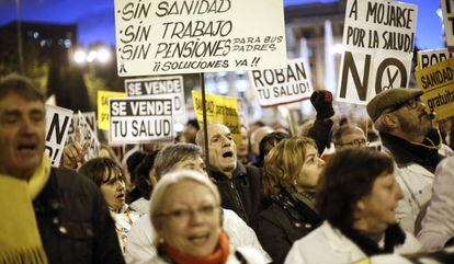 Manifestación contra los recortes sanitarios en Madrid en noviembre de 2012.