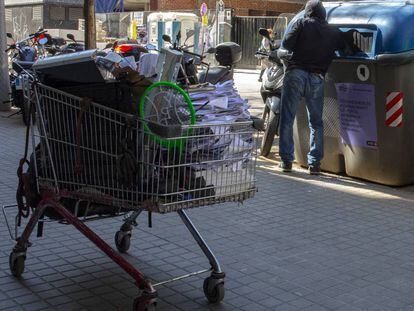 Un mendigo en Barcelona.