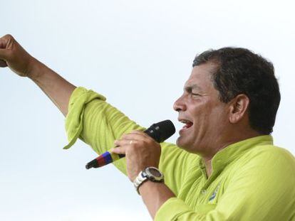 El presidente ecuatoriano Rafael Correa, en un mitin celebrado el viernes pasado.