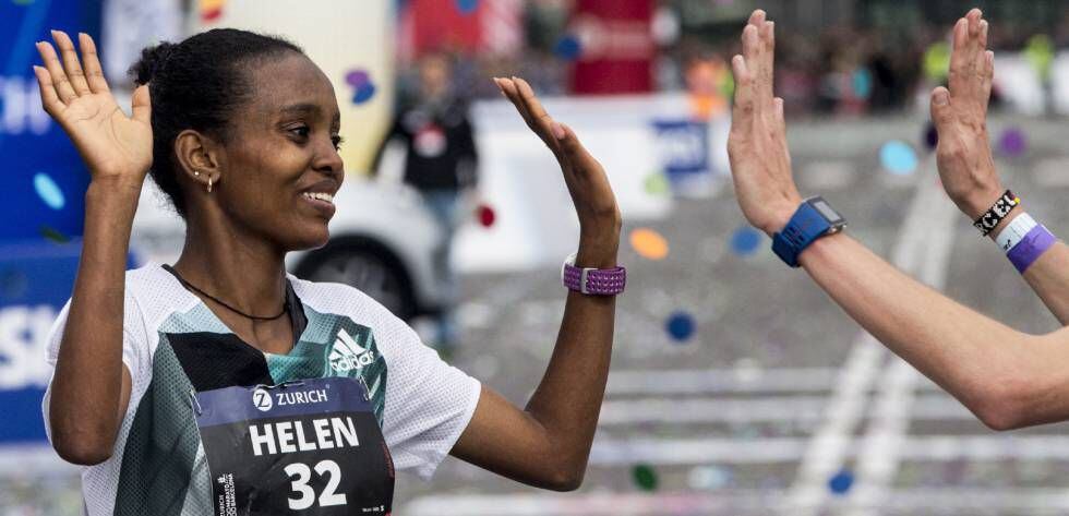 La etíope Helen Bekele, ganadora del Maratón de Barcelona.