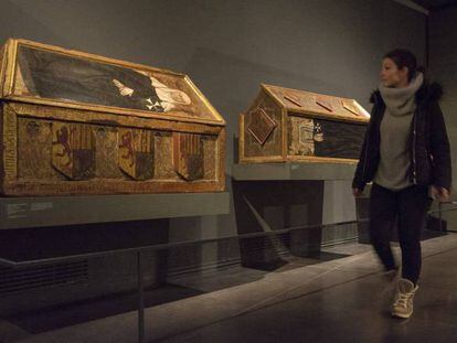 Dos de las piezas que se reclaman de Sijena en el Museo de Lleida. (Foto: JAVIER MARTÍN)