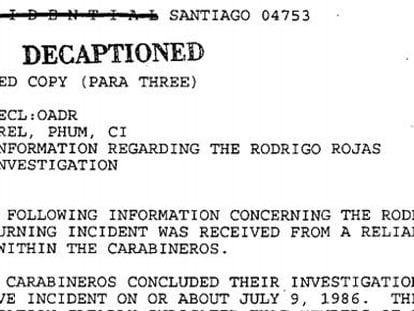 Cables confidenciales sobre el caso de Rodrigo Rojas.
