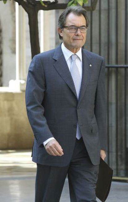 El presidente de la Generalitat, Artur Mas, a su llegada hoy a la reunión semanal de su gobierno.