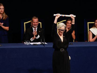 La actriz estadounidense Meryl Streep, premio Princesa de Asturias de las Artes, durante la gala de este viernes.