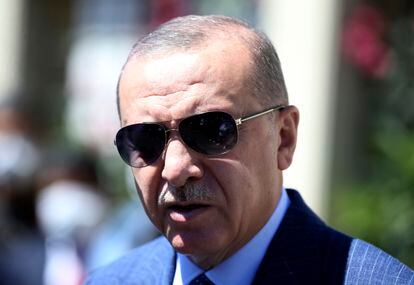 El presidente de Turquía, Recep Tayyip Erdogan, en una rueda de prensa en Estambul el viernes.