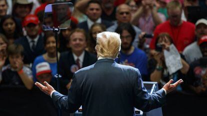 President Donald Trump, en un mitin en Indiana.