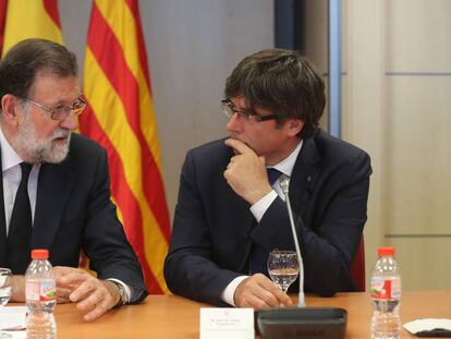 Mariano Rajoy i Carles Puigdemont, aquest divendres.