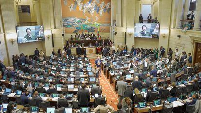 Sesión de la Cámara de Representantes durante la votación del plan Nacional de Desarrollo.