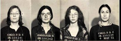 Retrato policial de cuatro de las siete integrantes de The Janes arrestadas en 1972 por ayudar a otras mujeres a la terminación de su embarazo.