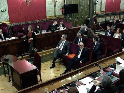 Vista del banquillo del juicio del 'procés', el pasado 28 de febrero.