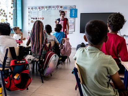 Una clase de primaria del colegio de Les Arts (Valencia).