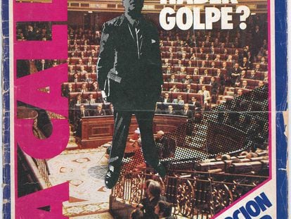 Un ejemplar de los 80 de la revista La Calle, en la exposición del Macab