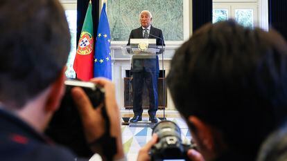 António Costa, durante el anuncio de su dimisión como primer ministro de Portugal.