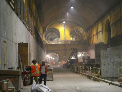 Caverna oeste de la futura estaci&oacute;n que se construye bajo Grand Central