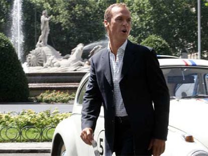 Michael Keaton, ayer en Madrid durante la presentación de <i>Herbie a tope</i>.