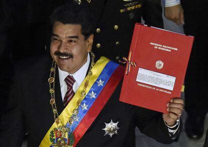 Maduro presenta en el Congreso su petición de poderes especiales.