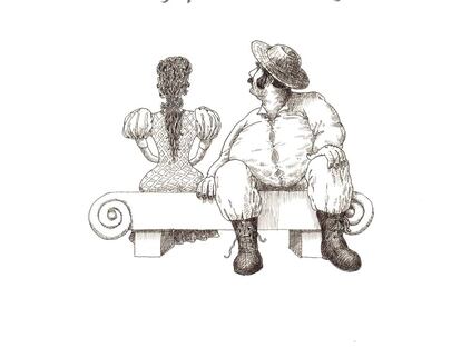 Una il·lustració a tinta d’Isamat (2016).