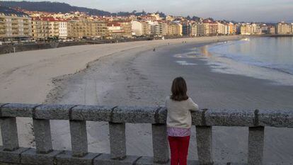 Panorama del centro de Sanxenxo, junto a la playa de Silgar