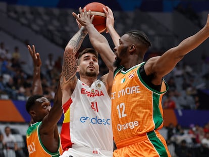 Juancho Hernangómez durante el partido entre España y costa De Marfil.